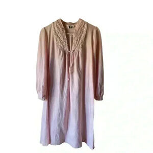 Summer Field Sleepwear Women’s Vintage Pullover Nightgown Soft Pink 36” Length